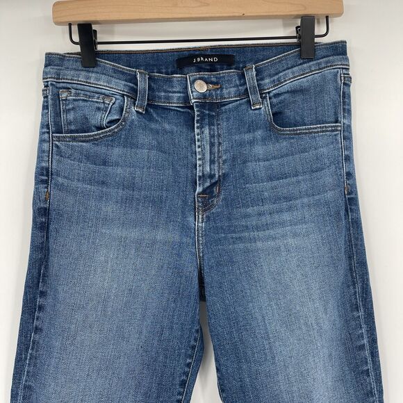 J Brand Womens Jeans Blue Size 27 Ruby Cropped Cigarette Gossamer Mesh Hem Denim - Picture 3 of 10